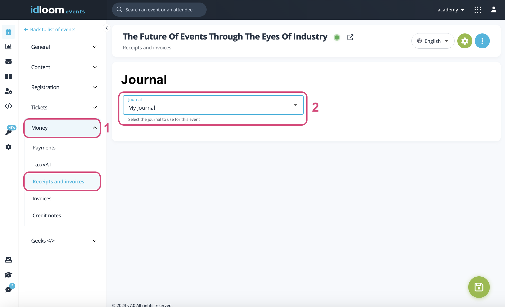 Sélectionnez votre journal dans l'événement. 