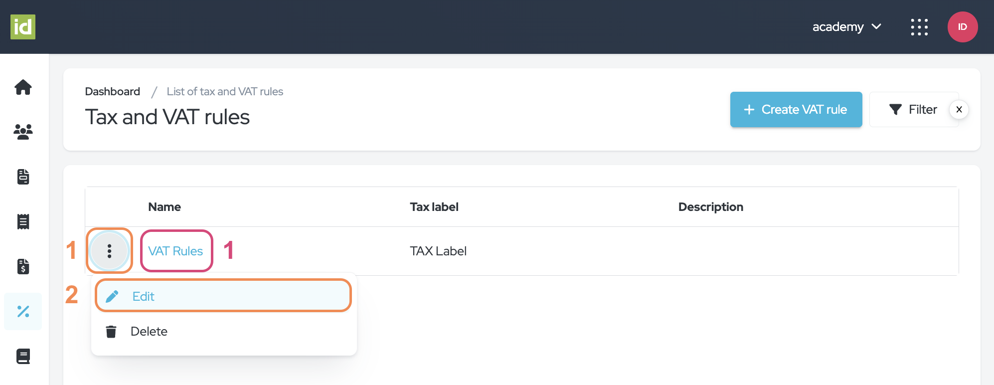 Edit your VAT Rules.