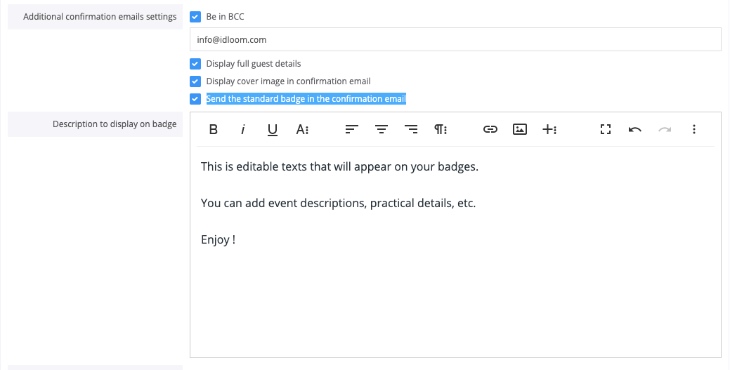 Automatically send pdf badges in confirmation emails