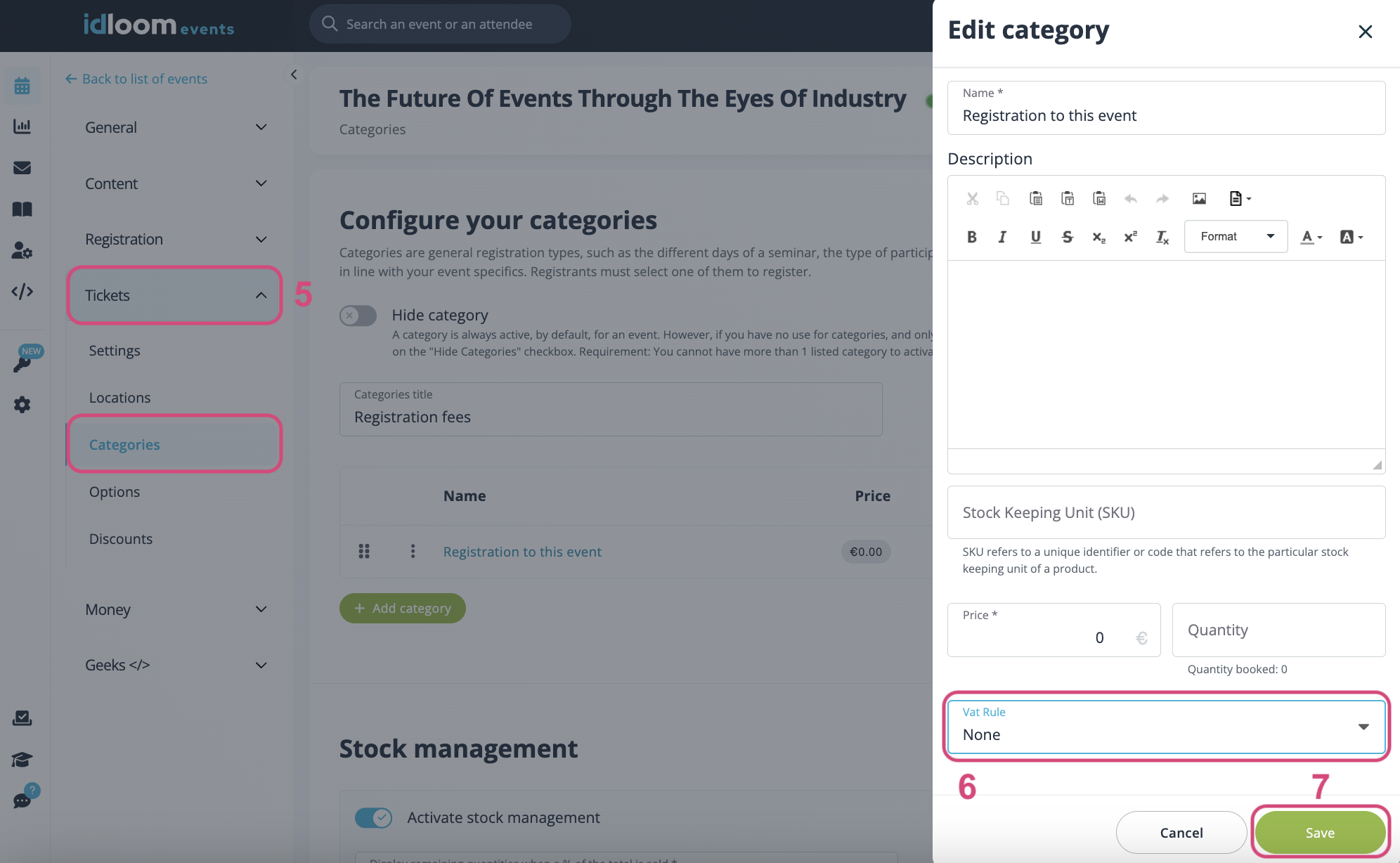 Configurez votre TVA par article.